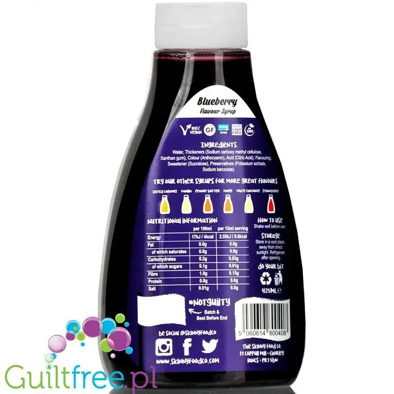Skinny Food Blueberry - syrop jagodowy zero kalorii