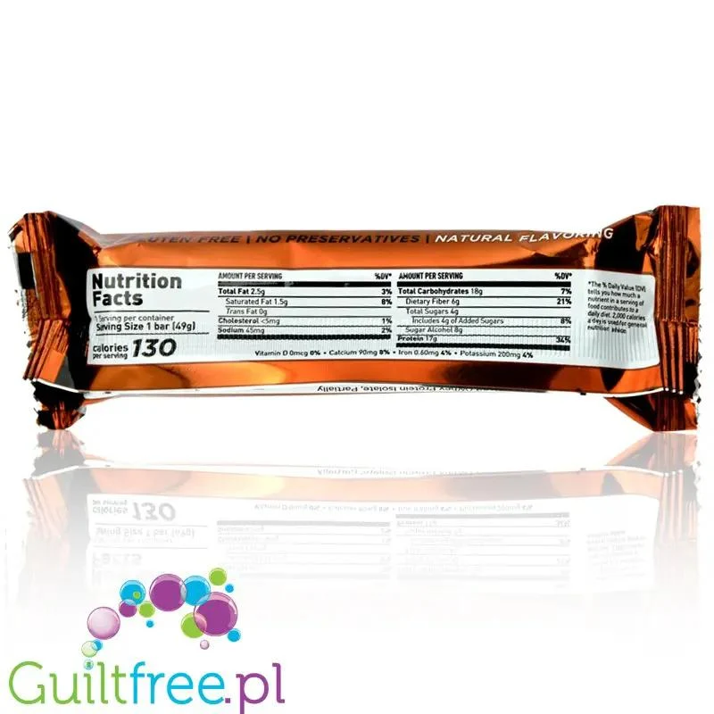 Built Protein Bar, Double Chocolate -17g białka & 130kcal, ultra niskokaloryczny baton białkowy