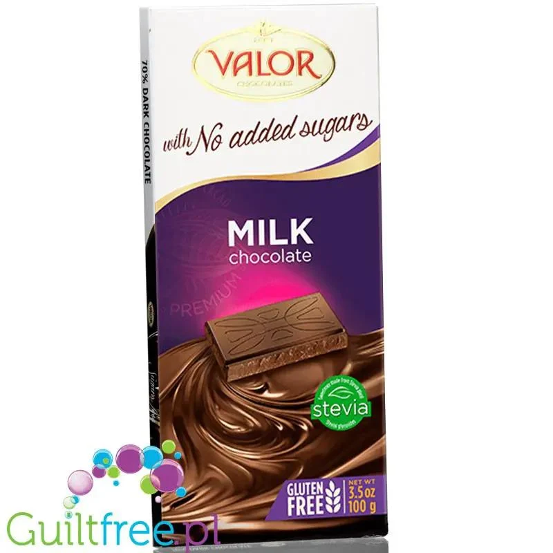 Valor Creamy Milk Chocolate - bezglutenowa mleczna czekolada bez dodatku cukru