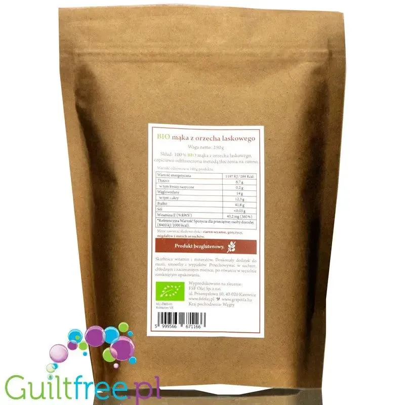 Grapoila Hazelnut - bardzo odtłuszczona mąka laskowa
