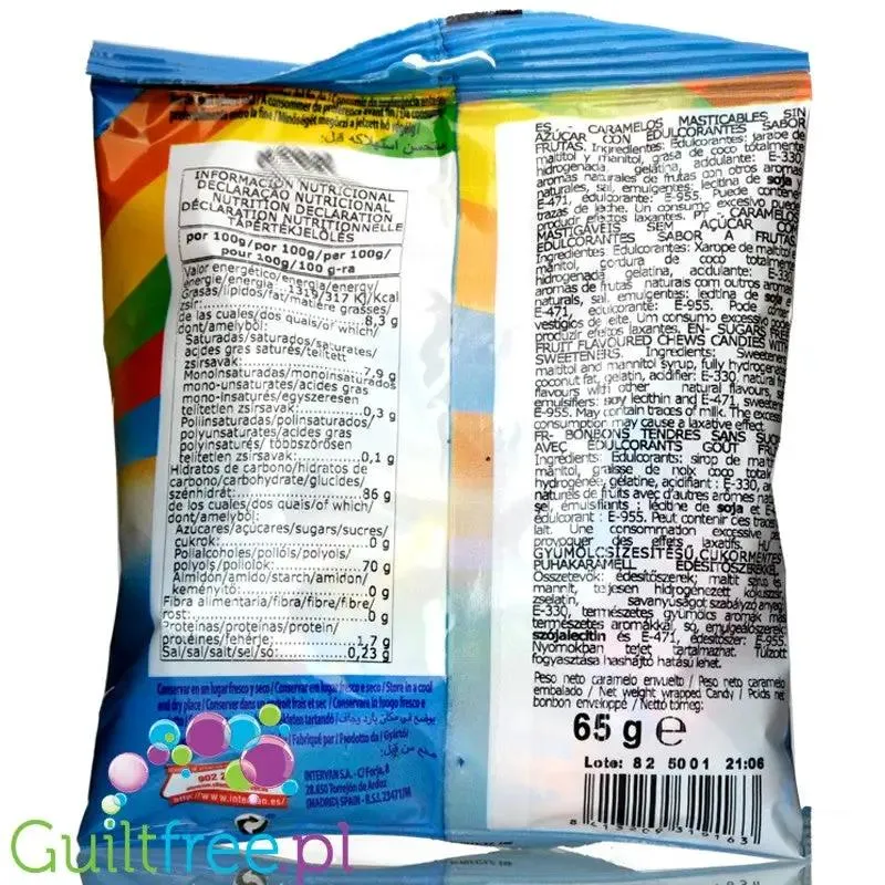 Pictolin Blanditos Tropical 65g - miękkie cukierki bez cukru do żucia