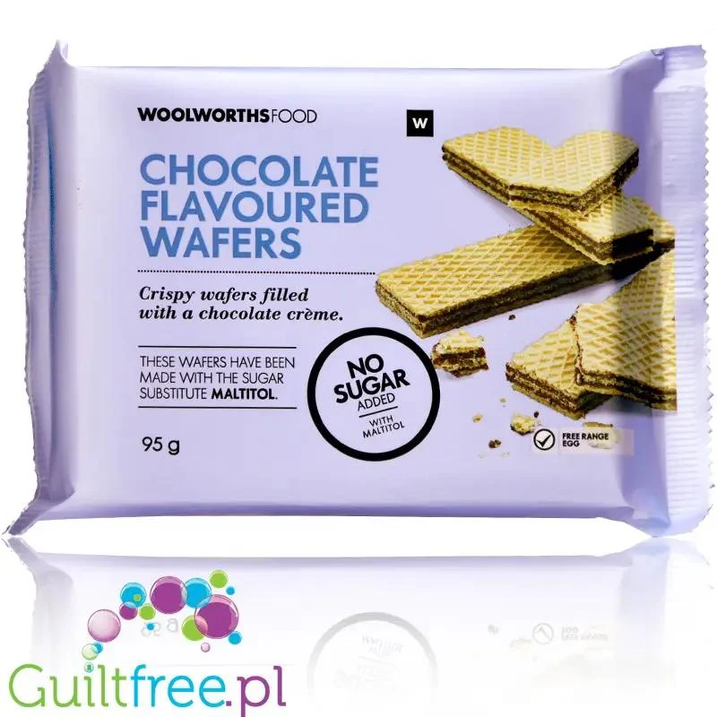 Woolworth Foods wafle z kremem kakaowym bez dodatku cukru