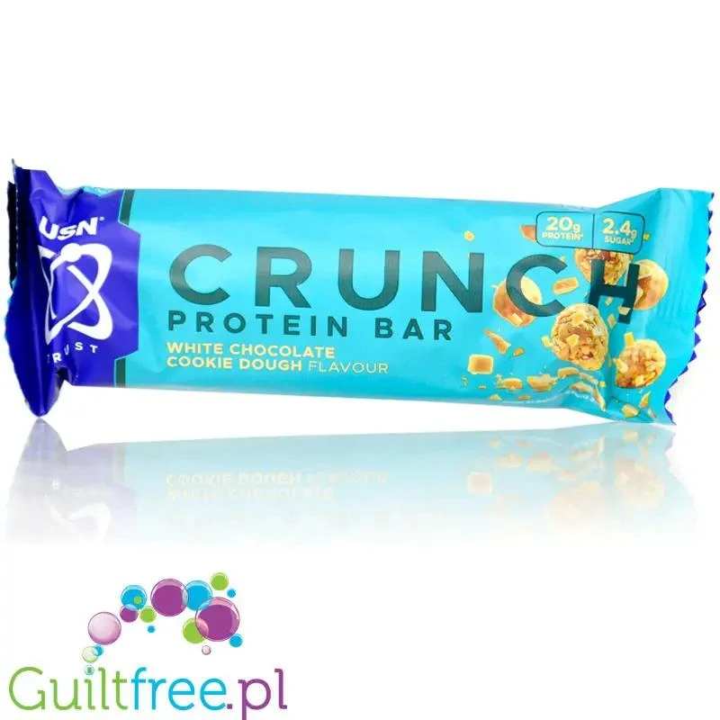 USN Trust Crunch White Chocolate Cookie Dough - chrupiący baton białkowy z masą karmelową (Biała Czekolada & Masa Ciasteczkowa)