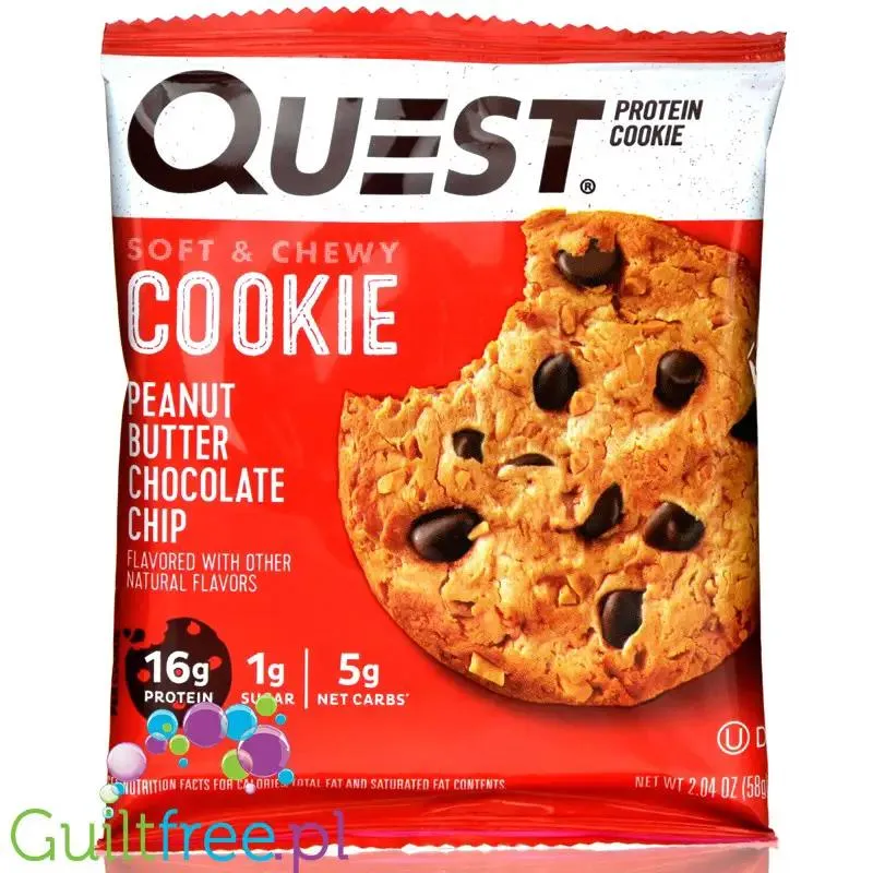 Quest Protein Cookie Peanut Butter & Chocolate Chip - ciastko proteinowe z czekoladą i masłem orzechowym