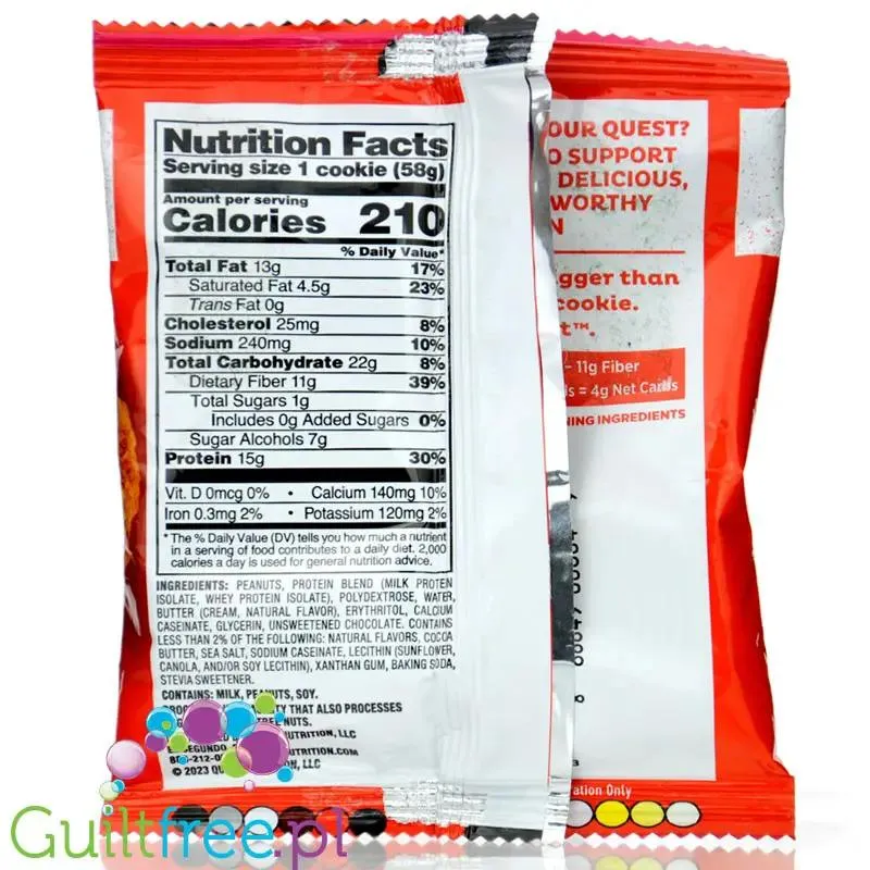 Quest Protein Cookie Peanut Butter & Chocolate Chip - ciastko proteinowe z czekoladą i masłem orzechowym