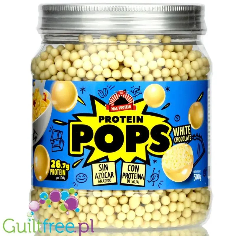 MAX Protein Pops White Chocolate 0,5kg - kulki proteinowe w polewie z białej czekolady