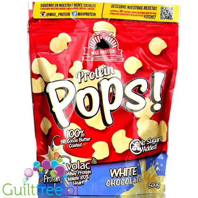 MAX Protein Pops White Chocolate 0,5kg - kulki proteinowe w polewie z białej czekolady