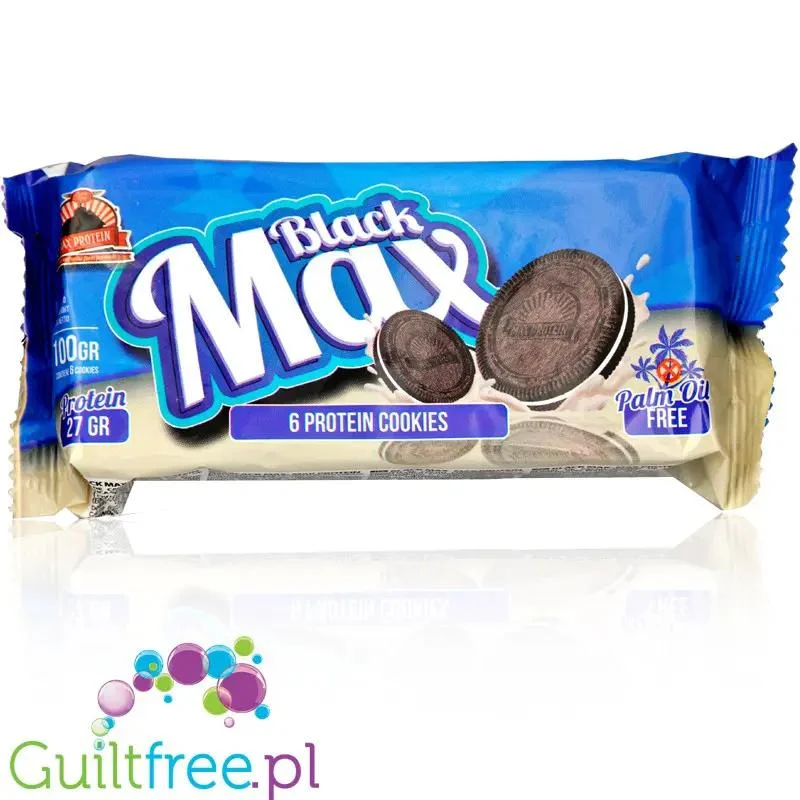 MAX Protein Black Max Cookies - proteinowe ciastka z mlecznym kremem, bez cukru i oleju palmowego