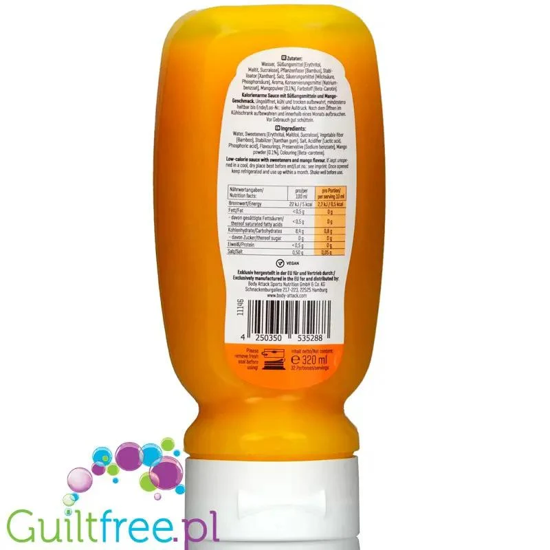Body Attack słodki sos mango bez cukru 5kcal