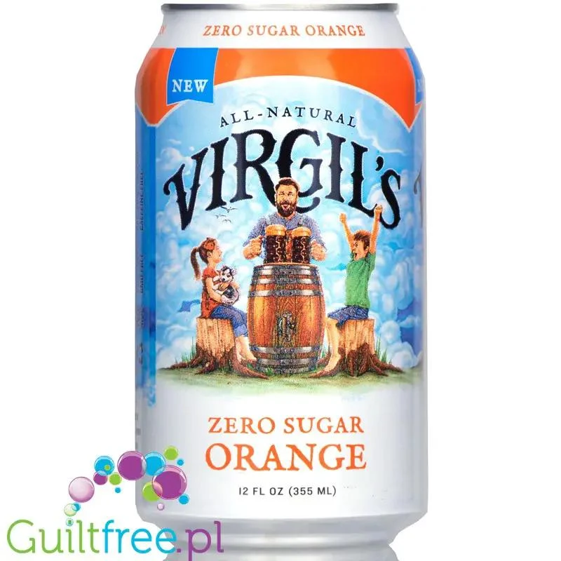 Virgil's Zero Orange Cream Soda - naturalny napój zero kalorii bez cukru ze stewią i erytrolem