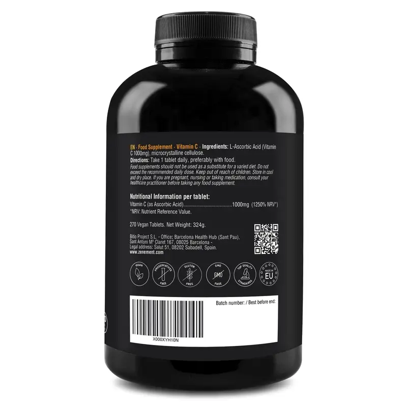 Zenement Vitamin C 1000 Mg, 270 vegan tablets