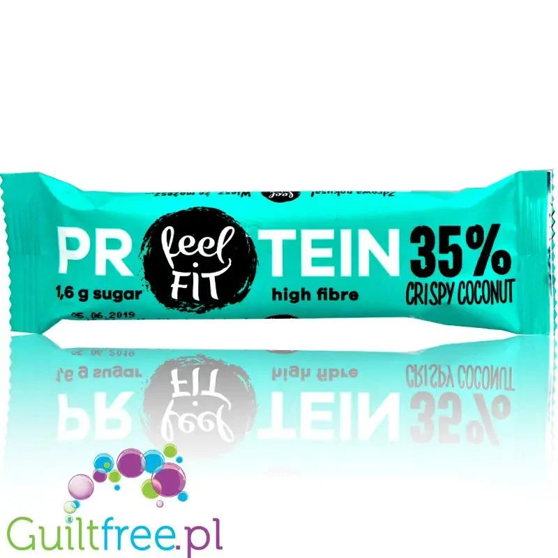 FeelFIT Protein Crispy Coconut baton proteinowy z kokosem w polewie kakaowej