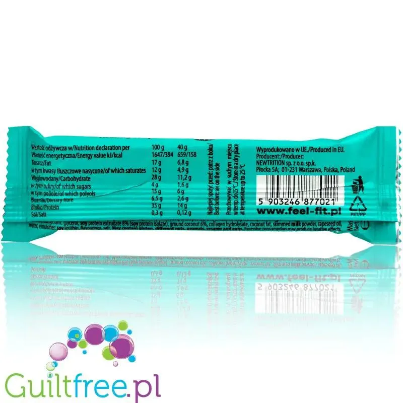 FeelFIT Protein Crispy Coconut baton proteinowy z kokosem w polewie kakaowej