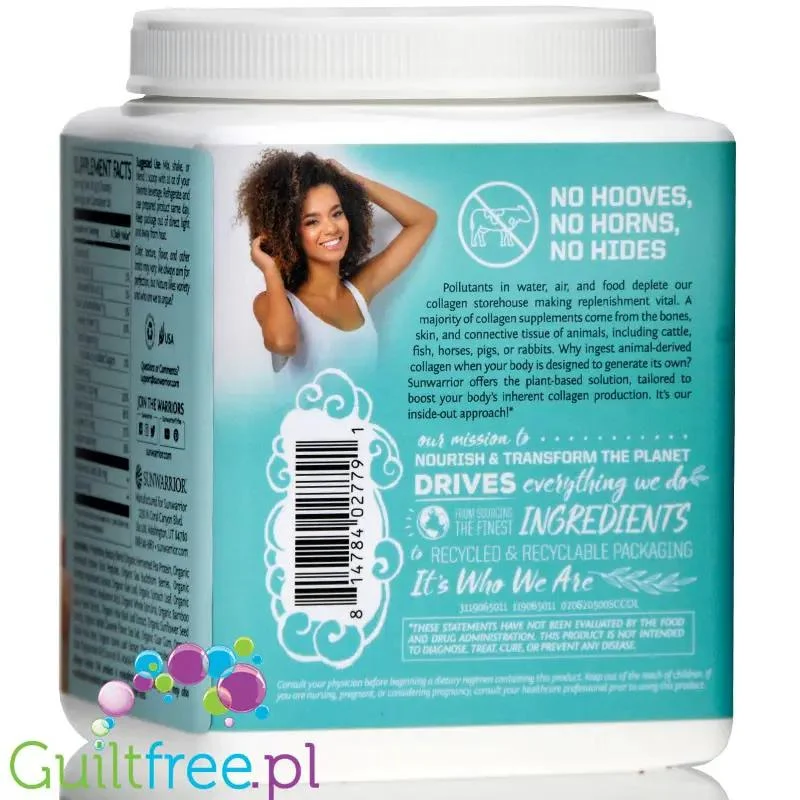 Sunwarrior Collagen Building Peptides, Salted Caramel - wegańska odżywka białkowa stymulująca wytwarzanie kolagenu