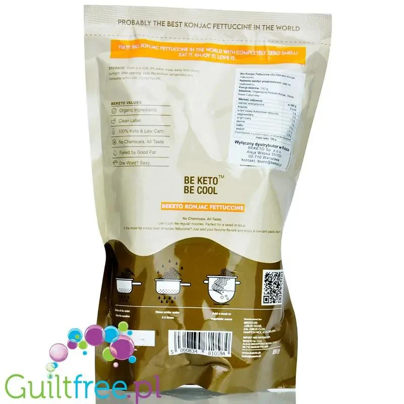 BeKeto BIO Konjac Fettuccine - organiczny makaron shirataki