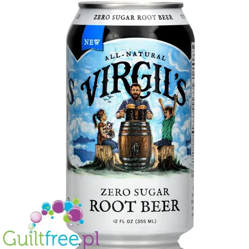 Virgil's Zero Root Beer - naturalne piwo korzenne zero kalorii bez cukru ze stewią i erytrolem