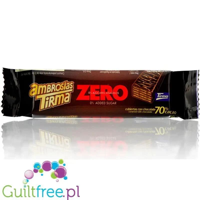 Ambrosia Zero wafelek bez cukru w polewie 70% kakao