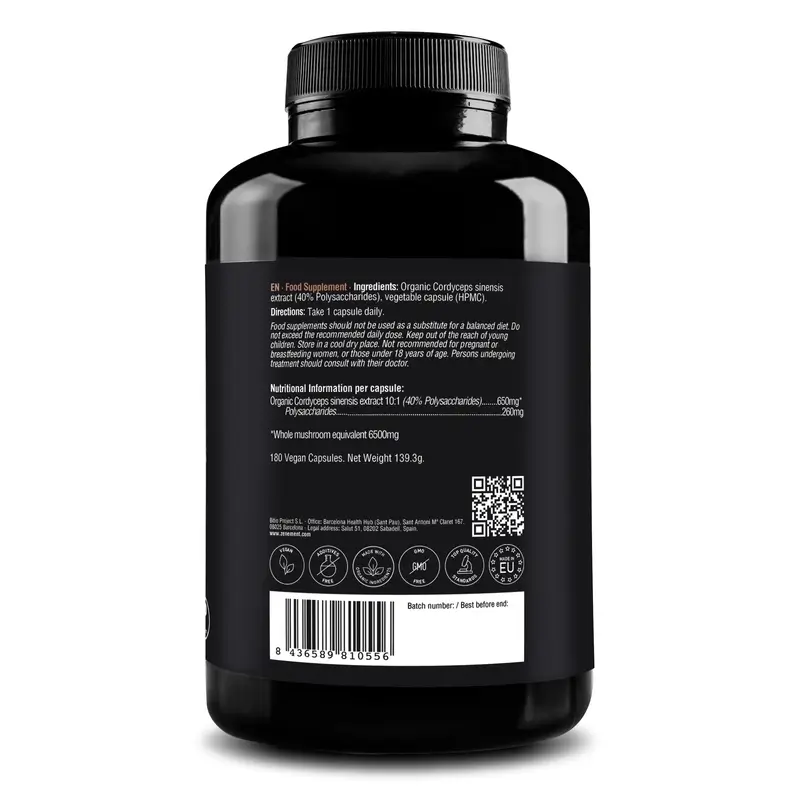 Zenement Cordyceps Sinensis Organic, 180 vegan capsules