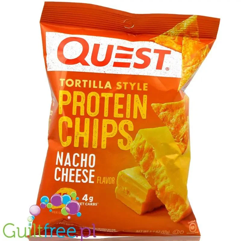 Quest Tortilla Chips, Nacho Cheese - chipsy proteinowe 18g białka, Ser & Pomidor