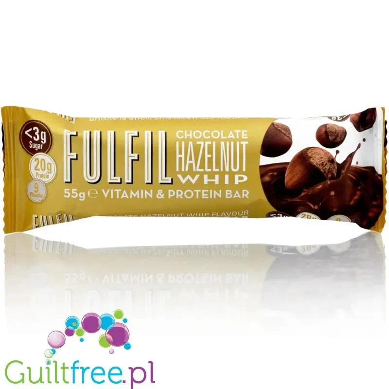 Fulfil Chocolate Hazelnut Whip - baton białkowy z witaminami, Mleczna Czekolada & Pralinki