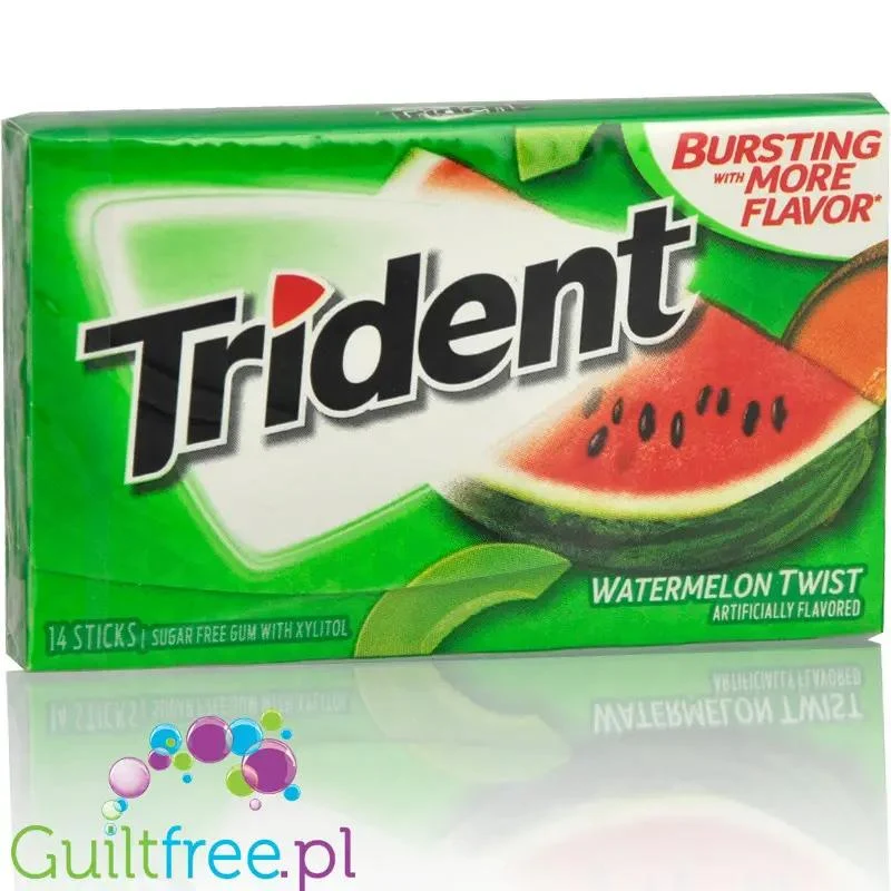 Trident Gum Watermelon guma do żucia bez cukru, z ksylitolem, arbuzowa