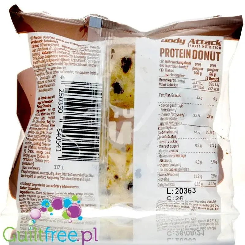 Body Attack donut proteinowy z czekoladą