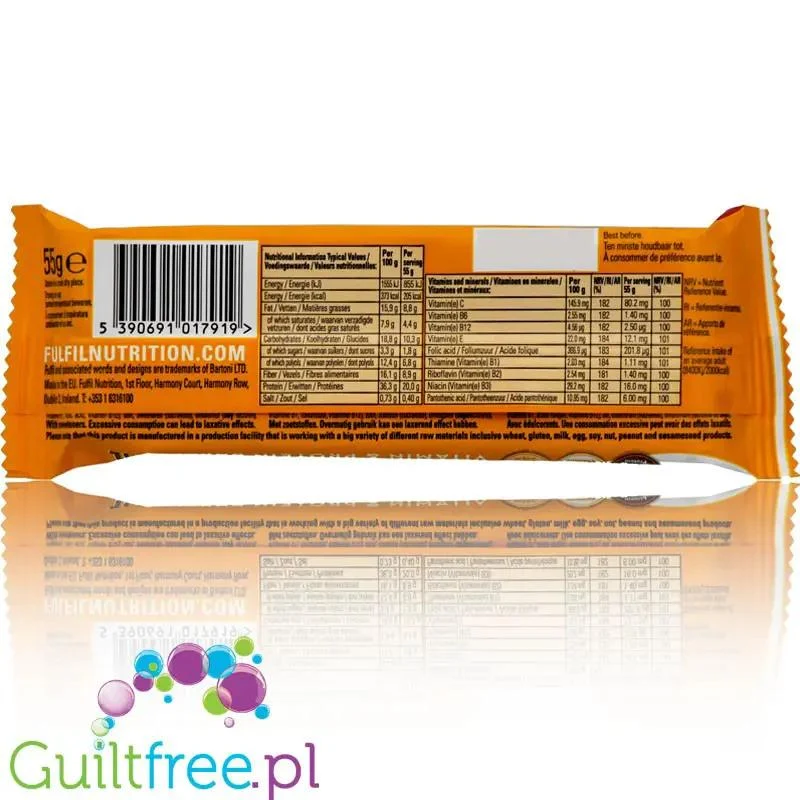 Fulfil Peanut & Caramel baton proteinowy z witaminami (Karmel & Orzechy Ziemne)