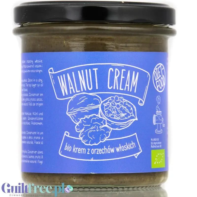 Diet Food Bio Masło z orzechów włoskich 100% bez soli i cukru 300g