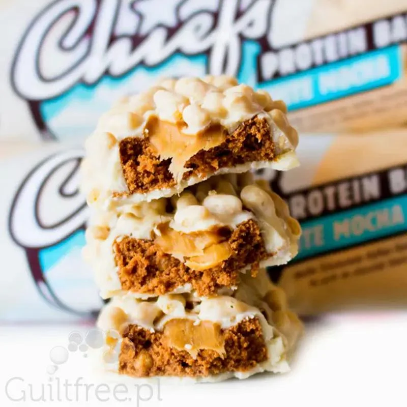 Chiefs White Chocolate Mocha - baton proteinowy, Kawa & Biała Czekolada,20g białka & 200kcal