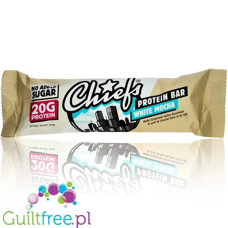 Chiefs White Chocolate Mocha - baton proteinowy, Kawa & Biała Czekolada,20g białka & 200kcal