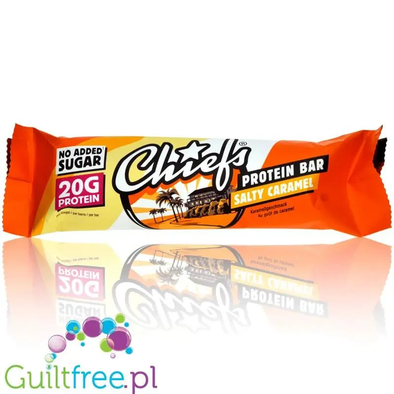 Chiefs Protein Bar Salty Caramel - baton proteinowy, Solony Karmel & Mleczna Czekolada,20g białka & 200kcal