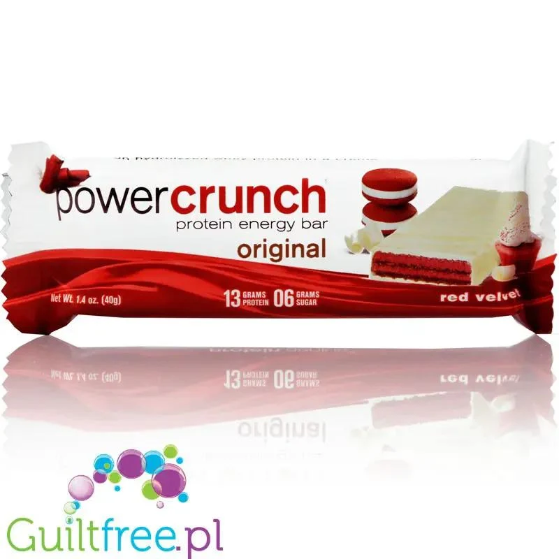 Power Crunch Red Velvet PUDEŁKO x 12 SZT - proteinowe wafelki ze stewią