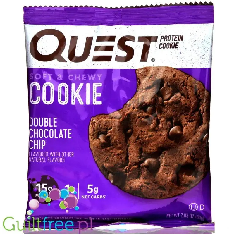 Quest Protein Cookie Double Chocolate Chip - czekoladowe ciastko białkowe z kawałkami czekolady