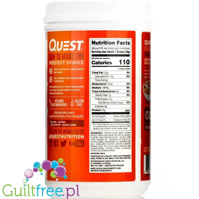 Quest Protein Powder Cinnamon Crunch odżywka białkowa