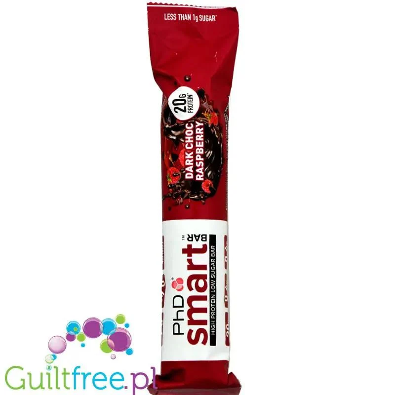 Phd Smart Dark Chocolate & Raspberry - baton proteinowy 0,4gcukru