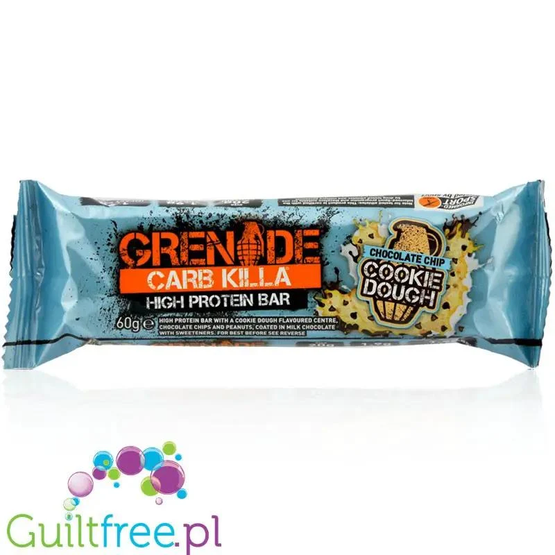 Grenade Carb Killa Cookie Dough, baton białkowy z ksylitolem, Ciasteczka & Czekolada