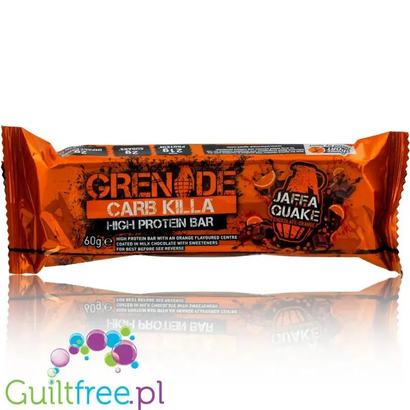Grenade Carb Killa Jaffa Quake - baton proteinowy z karmelem i masą pomarańczową