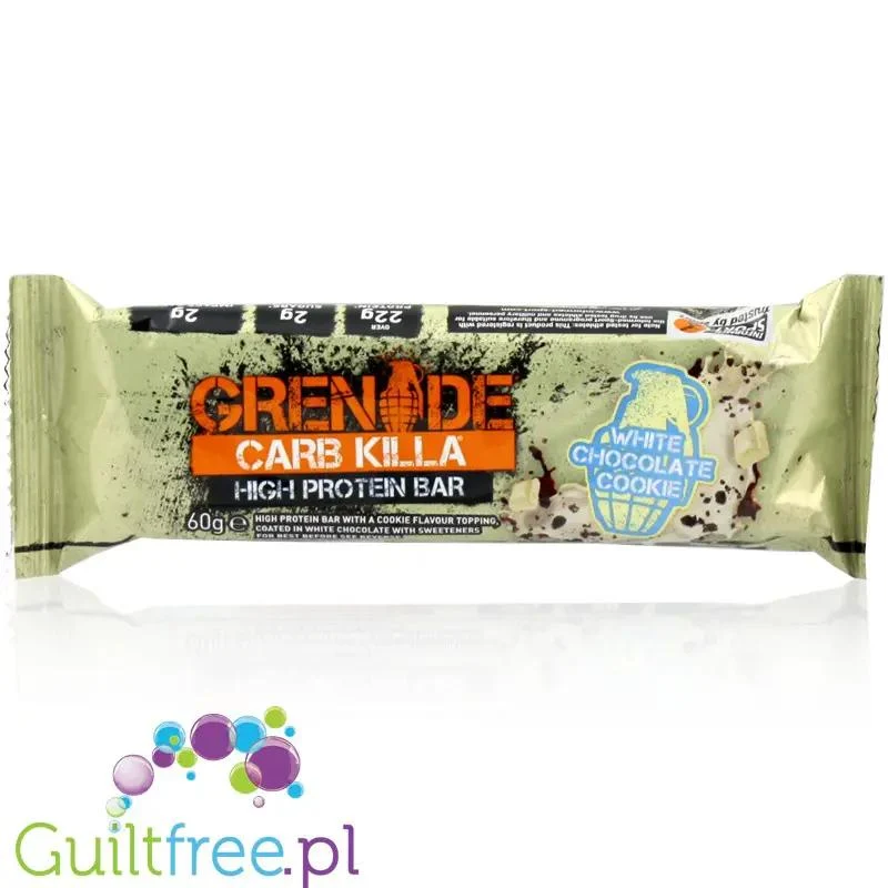 Grenade Carb Killa White Chocolate Cookie, baton białkowy bez cukru