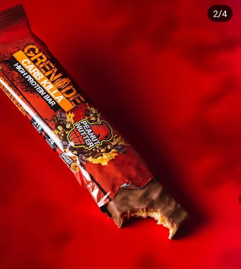 Grenade Carb Killa Peanut Nutter - baton proteinowy 20g białka, Czekolada, Karmel & Orzechy