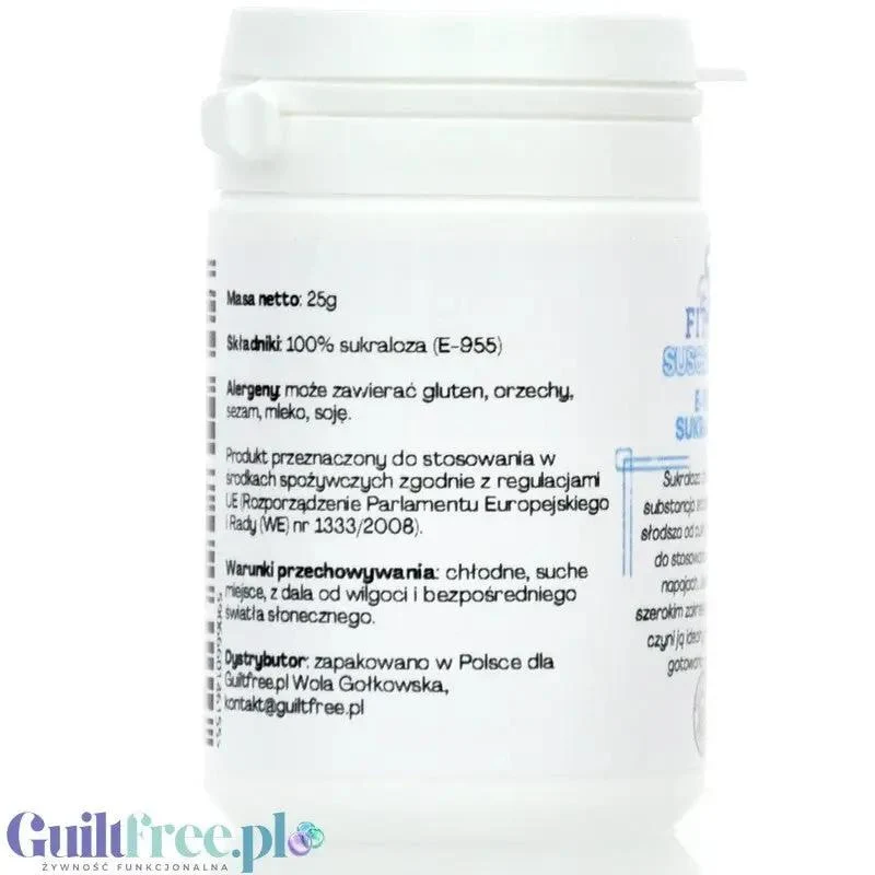 FitGridients Sucralose - czysta sukraloza 100%, słodzik zero kalorii bez wypełniaczy, 600 x słodsza od cukru