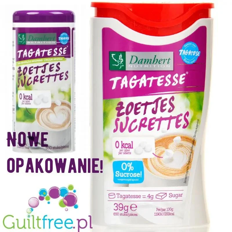 Tagatesse Sucrettes 0kcal - dyspenser 650 tabletek, słodzik zero kalorii w pastylkach z tagatozą