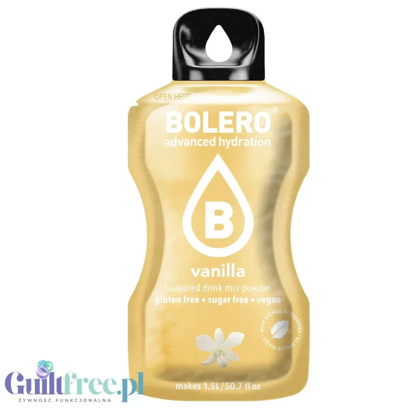 Bolero Drink Vanilla 9g - saszetka do napojów bez cukru ze stewią, smak waniliowy