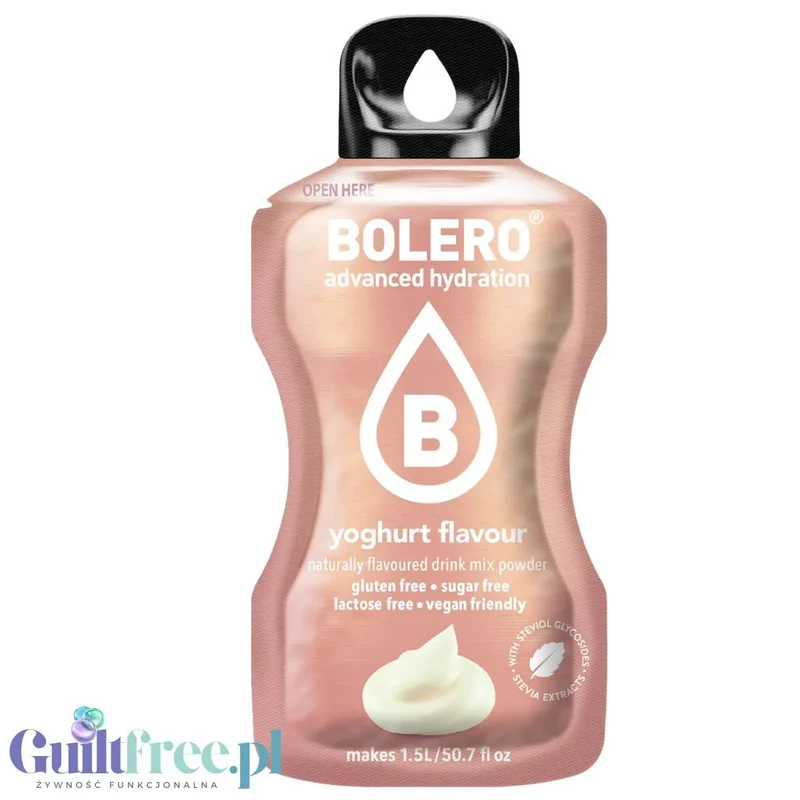 Bolero Drink Yoghurt 9g - saszetka do napojów bez cukru ze stewią, Jogurtowy