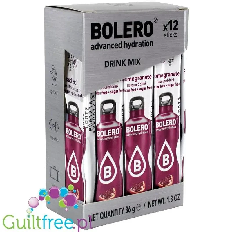 Bolero Sticks ze stewią, Granat, 12 saszetek na 6L