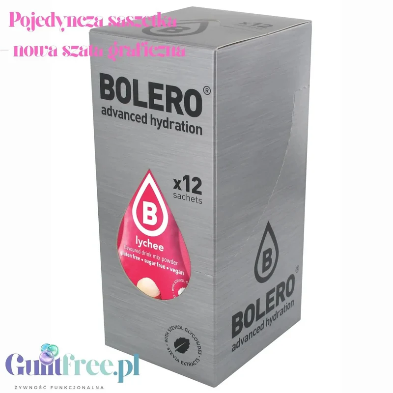 Bolero Sticks ze stewią, Liczi (Lychee), 12 saszetek na 6L