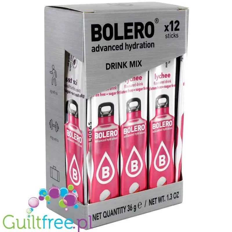 Bolero Sticks ze stewią, Liczi (Lychee), 12 saszetek na 6L