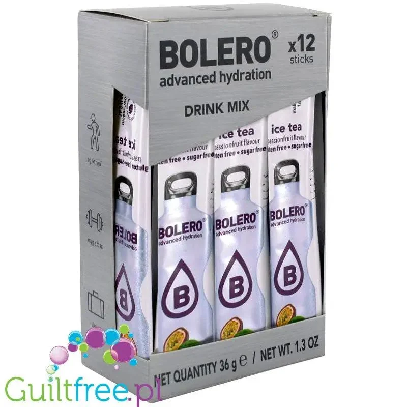 Bolero Sticks ze stewią, Ice Tea Marakuja, 12 saszetek na 6L
