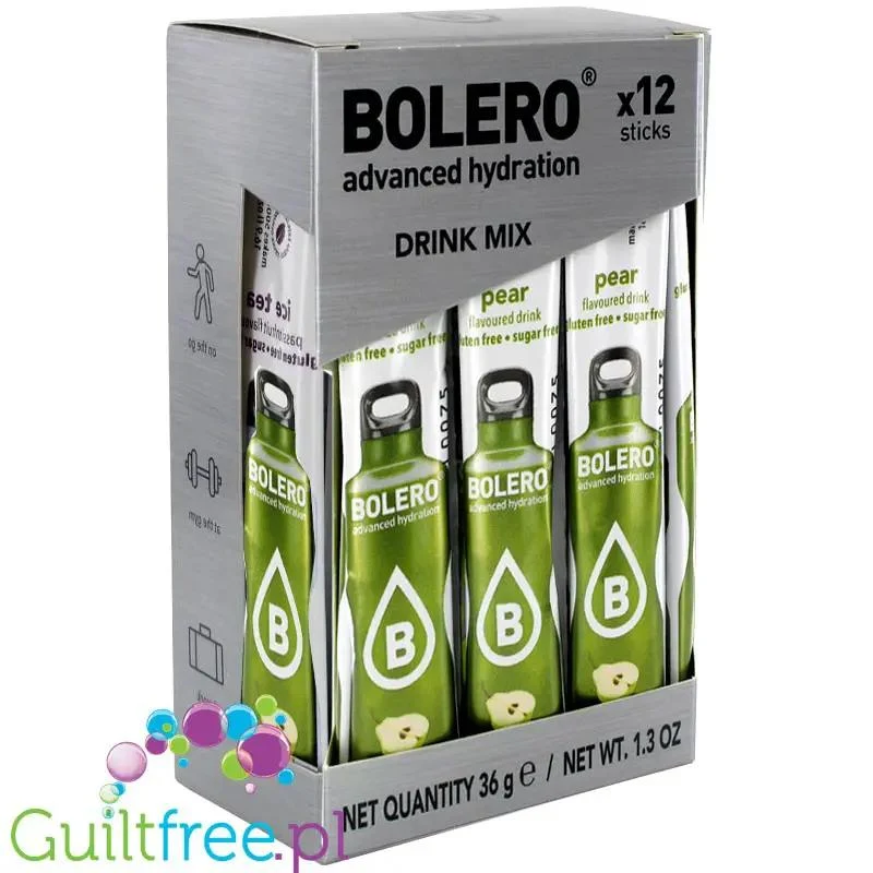 Bolero Sticks ze stewią, Gruszka, 12 saszetek na 6L