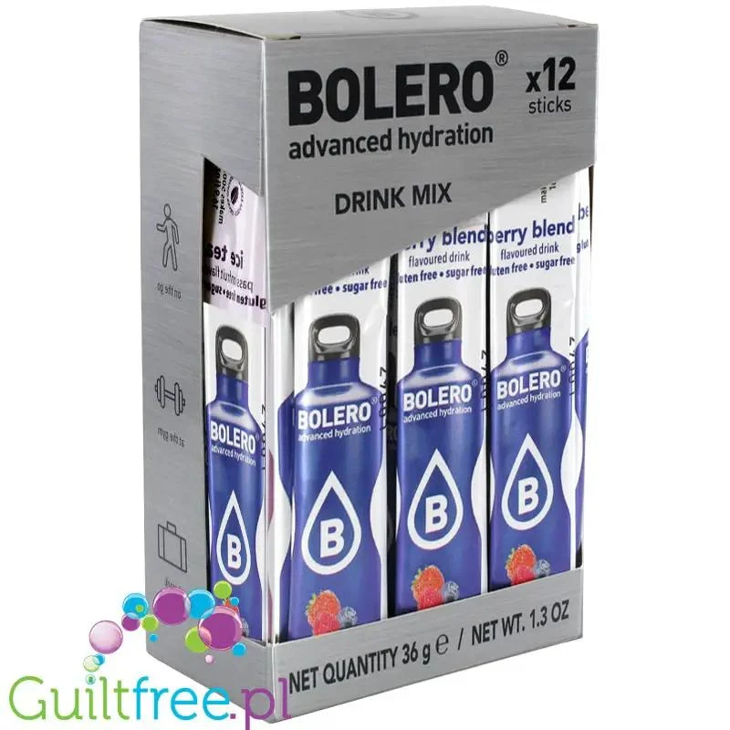 Bolero Sticks ze stewią, Berry Blend, 12 saszetek na 6L