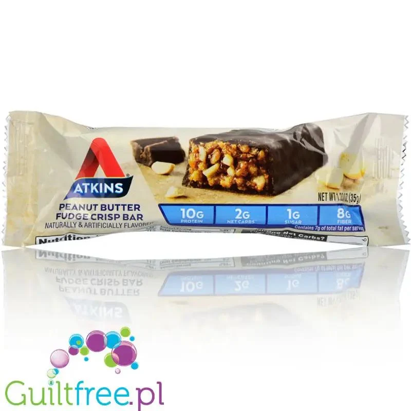Atkins Snack Peanut Butter Fudge Crisp - niskocukrowy baton 12g białka, pudełko x 5 batonów